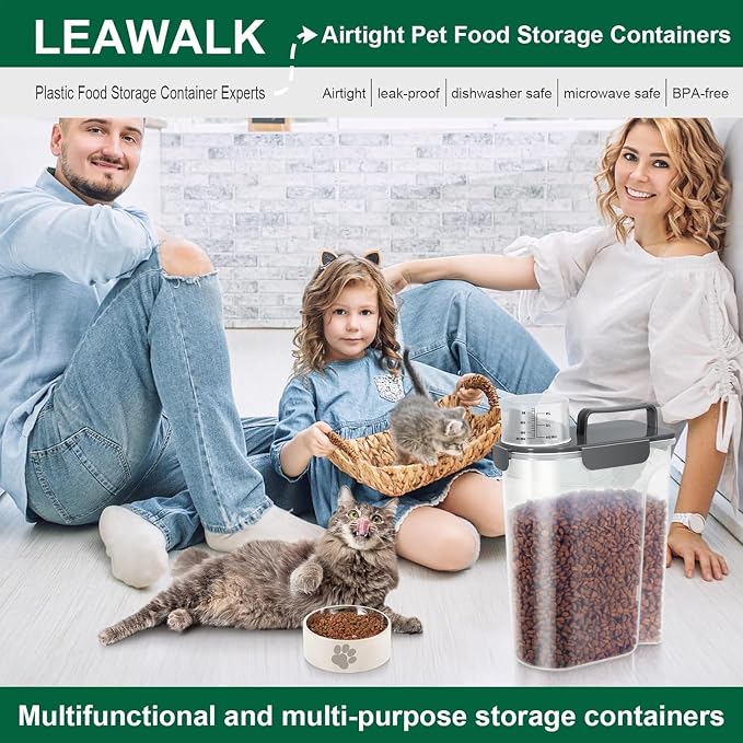 LEAWALK 5Lbs Airtight Cat Dog Food Storage Container - Image 7