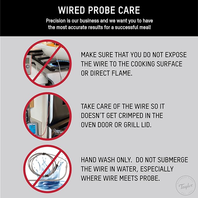 Taylor Programmable with Timer Instant Read Wired Probe Digital, Grill BBQ - Image 5
