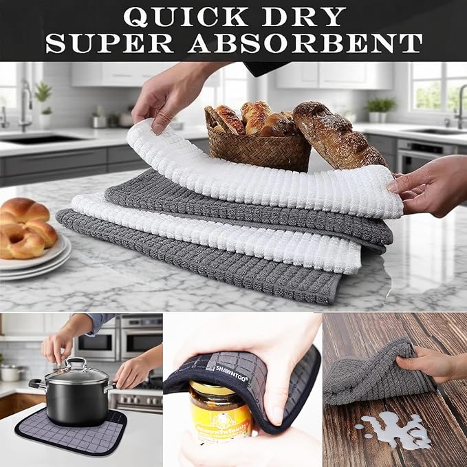 Oven Mitts and Pot Holders Sets 6pcs, Kitchen Oven Glove, High Heat Resistant - Image 7