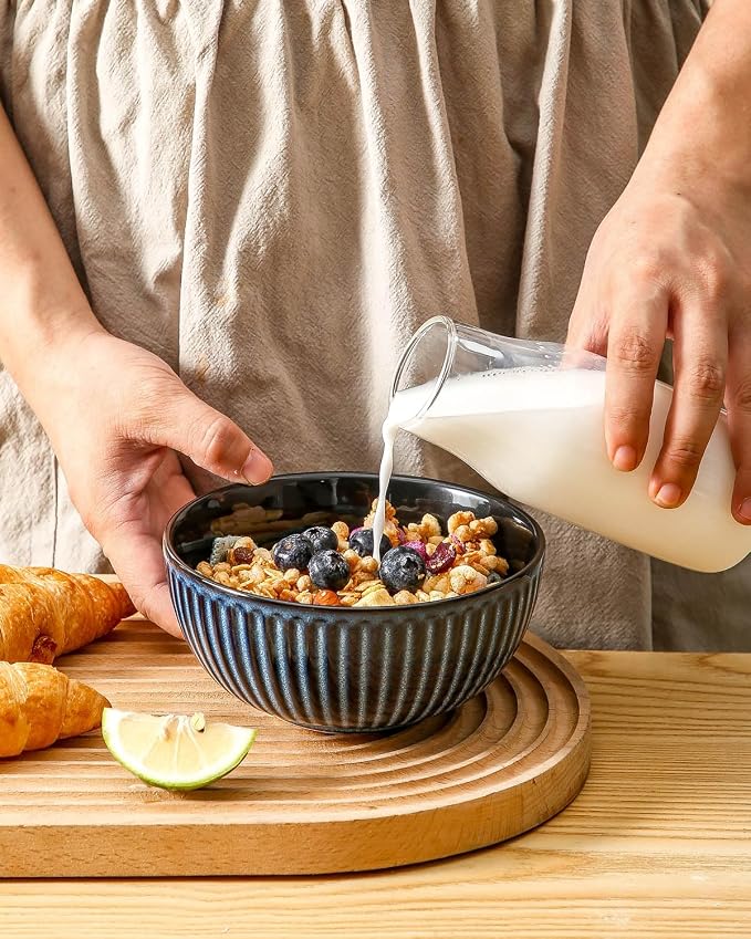 Hasense Porcelain Cereal Bowls Set 24 Oz - Image 5