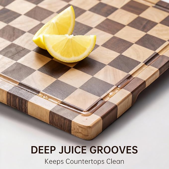 Checkerboard Cutting Boards for Kitchen, Acacia Wooden Cutting Board, End Grain - Image 4