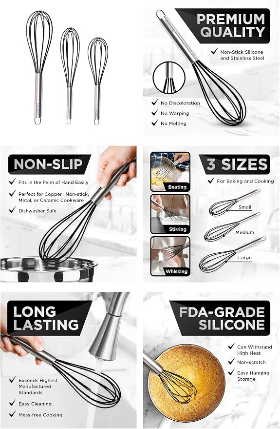 Silicone Whisk Set of 3 - Image 7