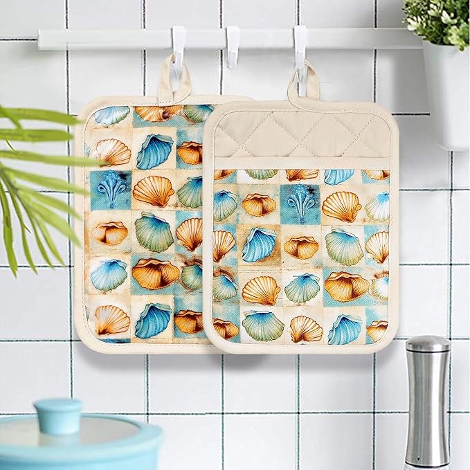 Pot Holders Set of 2 Heat Resistant 480 ℉Non Slip Clear Silicone Printed - Image 7