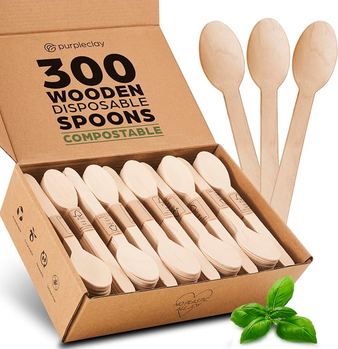 PURPLECLAY Disposable Wooden Spoons by Purpleclay
