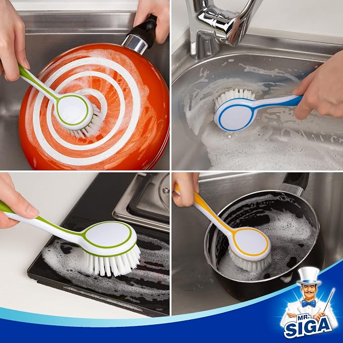 MR.SIGA Round Dish Brush, Size: Dia 5.5 x 25cm - Image 7