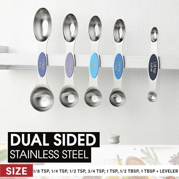 Spring Chef Stainless Steel Magnetic Measuring Spoons Set of 8 - Image 3