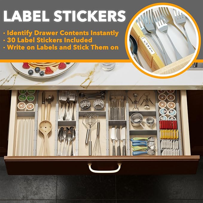 SpaceAid Bamboo Drawer Dividers - Image 3