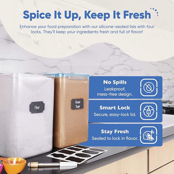 Chef's Path Extra Large Airtight Flour and Sugar Storage Containers - Image 6