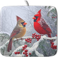 Christmas Bird Dish Drying Mat for Kitchen Counter 16 x 18 Inches Red Winter by Unknown