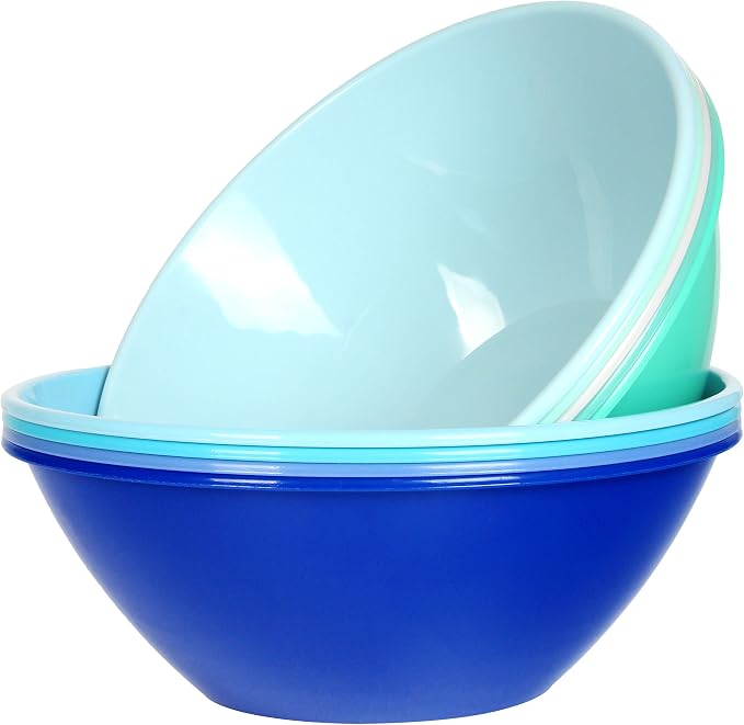 Youngever 10 inch 100 Ounce Plastic Mixing and Serving Bowls, Popcorn Bowls by Youngever