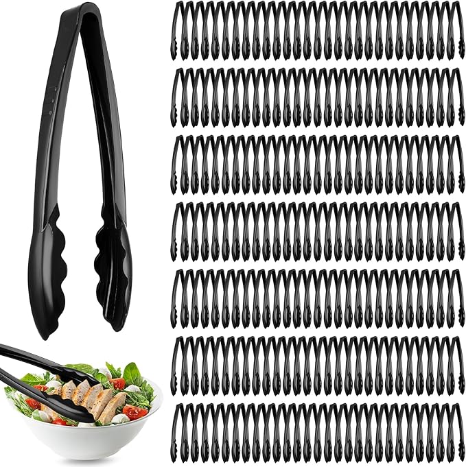 Tessco for you 200 Pcs Plastic Tongs for Serving Bulk, 9 Inch Plastic by Tessco