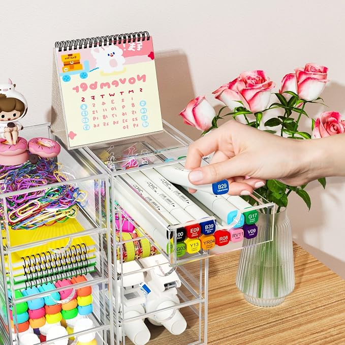 ARSTPEOE 22 Drawers, Acrylic Desk Makeup Organizer, Plastic Drawers Organizer - Image 7