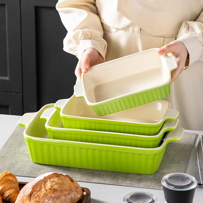 MALACASA Bakeware Set of 4, Porcelain Baking Pans Set - Image 6