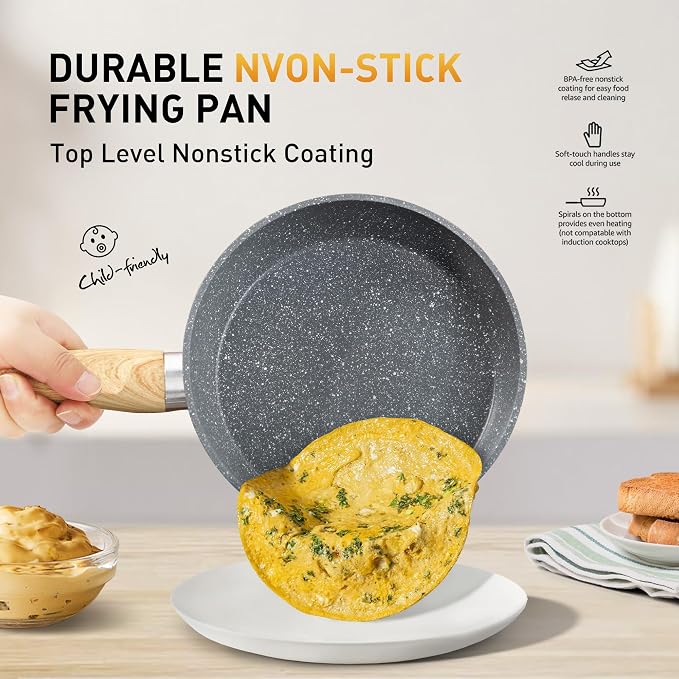 DishDelight 17 Piece Pots and Pans Set Non Stick, Granite Nonstick Cookware Set - Image 2