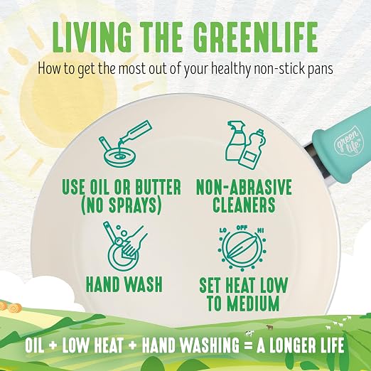 GreenLife Nonstick 8" Frying Pan Skillet, Non-Toxic PFAS-Free Ceramic Nonstick - Image 9