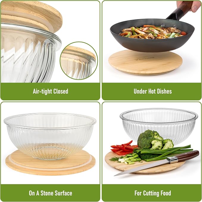 Stackable Space-Saving Set of 5 Nesting Glass Bowls - Image 3