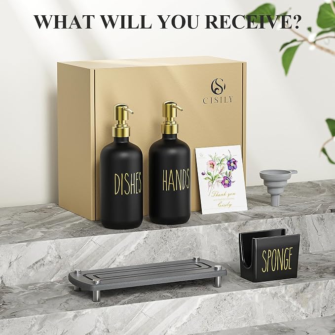 Cisily Kitchen Soap Dispenser Set Comes - Image 7