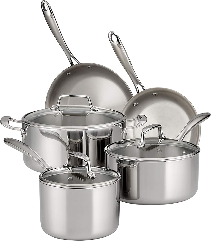 Tramontina Tri-Ply Clad Stainless Steel 8-Piece Cookware Set by Tramontina