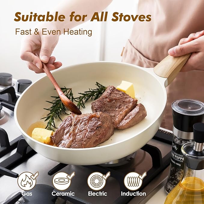 SENSARTE Ceramic Nonstick Frying Pan Skillet 11Inch Non Stick Omelette Pans - Image 4