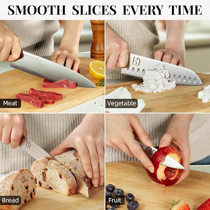 KnifeSaga Knife Set, Razor Sharp Knife Block Set - Image 7