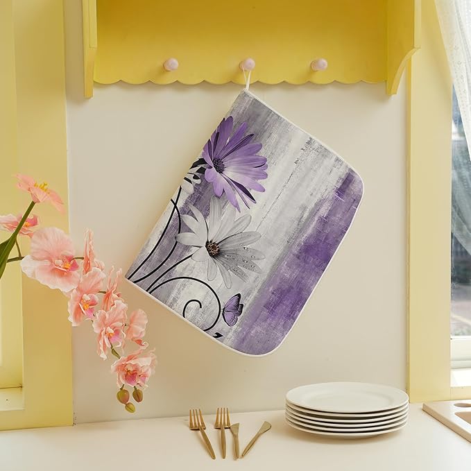 Floral Dish Drying Mat 18x24 Inches - Image 4