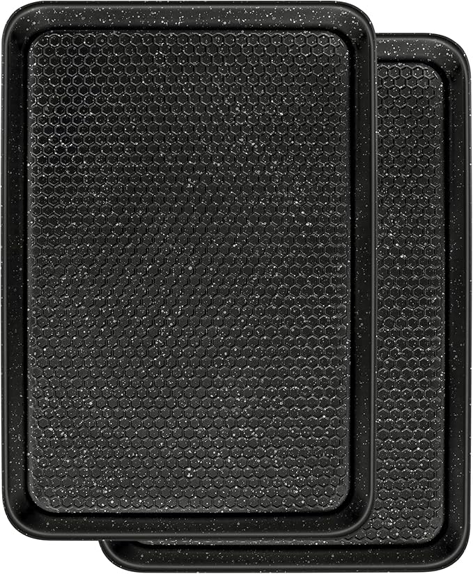 Wildone 2 Pack Half Sheet Baking Pans, Honeycomb Embossed Nonstick Baking Sheet by Wildone