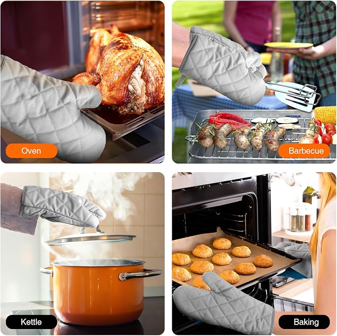Silicone Oven Mitts, Heat Resistant 2PCS Oven Mitts - Image 6