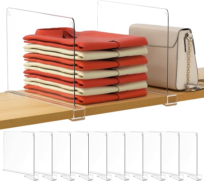 HBlife Clear 12 Inches Tall Acrylic Shelf Dividers by HBlife