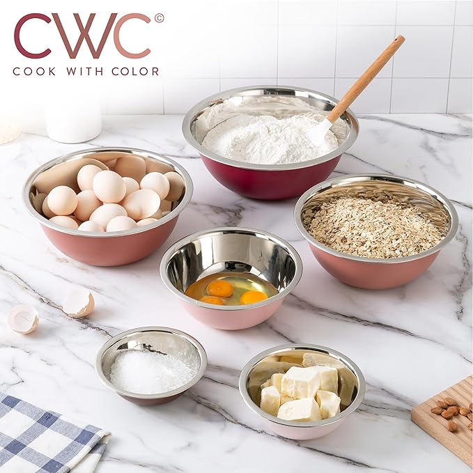 COOK WITH COLOR Stainless Steel Mixing Bowls Set - Image 6