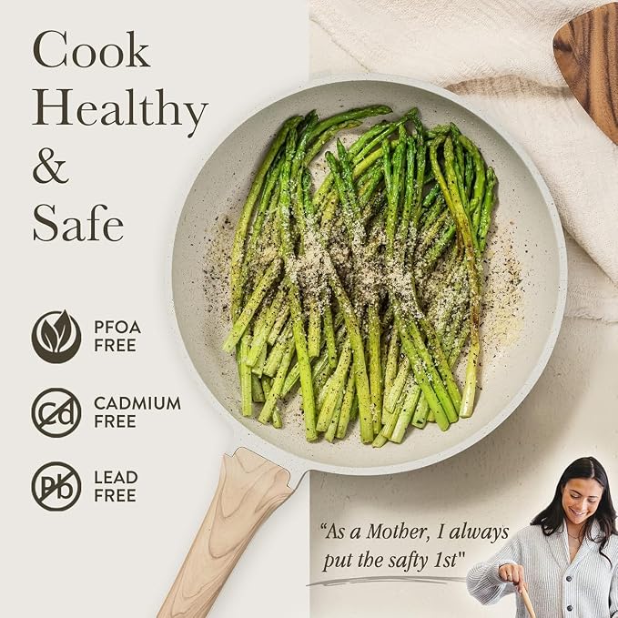 CAROTE Non Stick Frying Pan Skillet, Omelet Pan, Healthy Non Toxic Granite Chef - Image 5