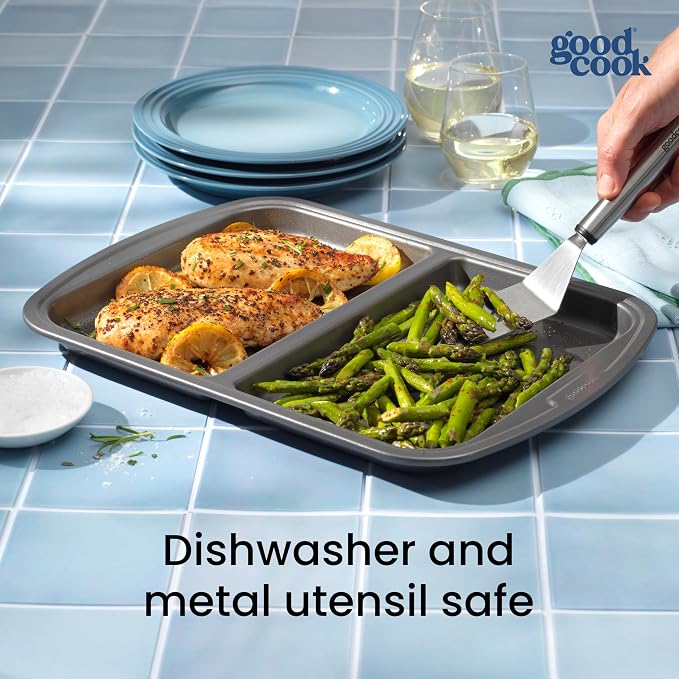 GoodCook Everyday Divided Sheet Pan 1-Inch Deep 2-Section Non-Stick - Image 7
