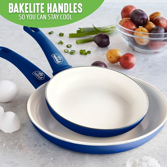 GreenLife Non Stick Fry Pan Set, Non-Toxic PFAS-Free Ceramic Skillets, - Image 7