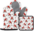 Christmas Cardinal Birds Oven Mitts and Pot Holders Sets of 3, Cardinal Birds by Unknown