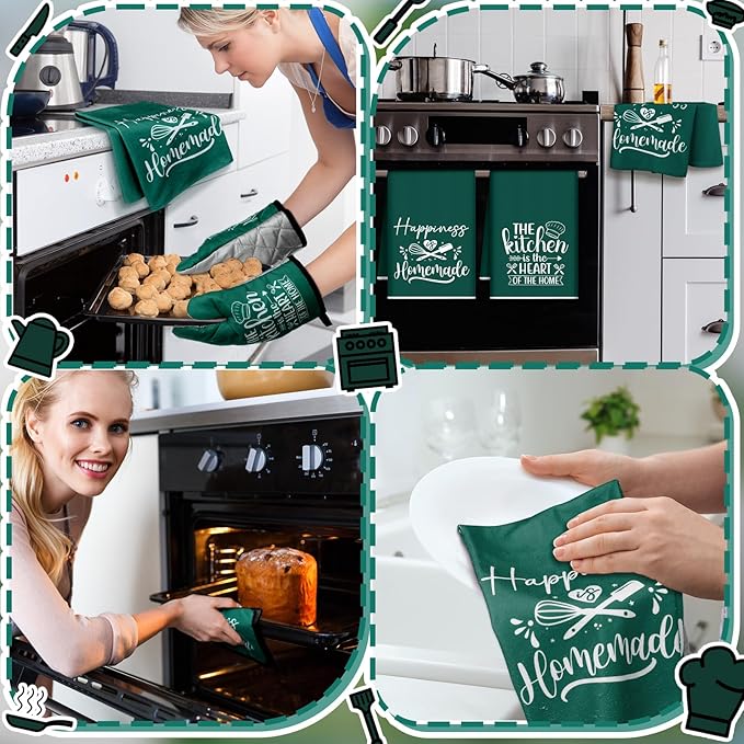Sratte 6 Pcs Kitchen Decor Accessories Set Farmhouse Towels Pot Holders Oven - Image 5