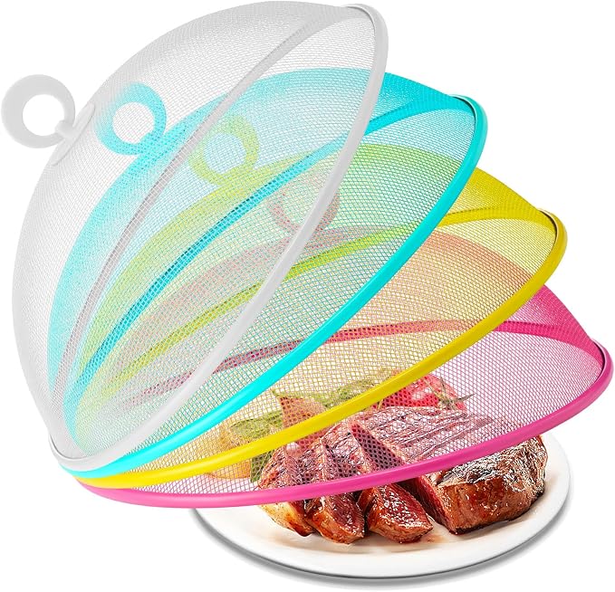 Foaincore 8 Pcs Metal Mesh Food Covers Tent Umbrella 11 Inch Outside Mesh Food by Foaincore