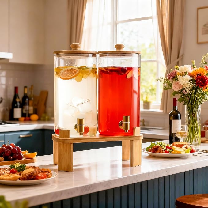 1.5 Gallon 2 Pack Glass Drink dispenser - Image 2