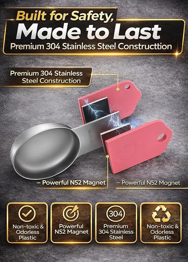 Magnetic Measuring Cups and Spoons Set304 Stainless Steel Dual Scale Set of 15 - Image 9