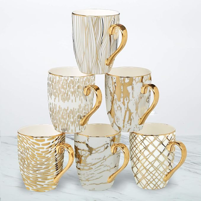 Matrix Gold Porcelain Coffee & Tea Mug Set – Premium Fine Porcelain by CERTIFIEDINTERNATIONAL