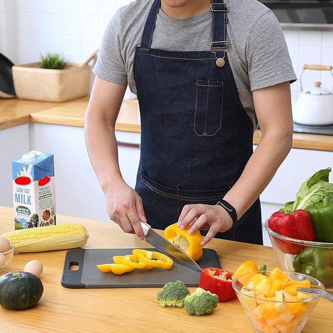 Tosewever Canvas Cross Back Chef Cotton Aprons - Image 3