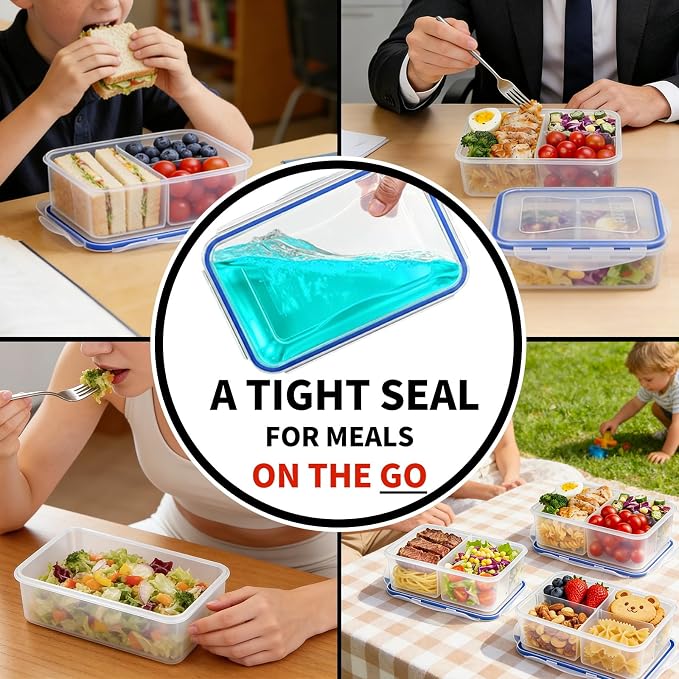 KIGI Meal Prep Containers for Adult Lunch & Snacks, Leak-Proof, BPA-free Plastic - Image 4
