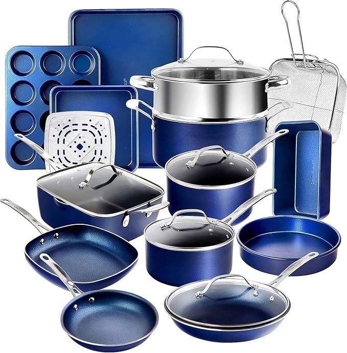 Granitestone Ceraluxe 20 Pc Ceramic Cookware Set Nonstick, Complete Pots and by Granitestone+