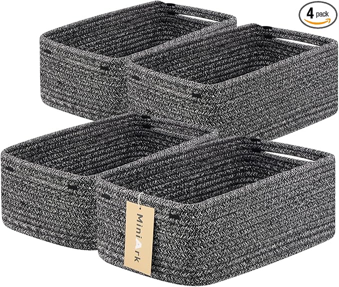 MiniArk Small Storage Baskets for Organizing | Closet Organizer Bins | Shelf by MiniArkStorageBasketsHome