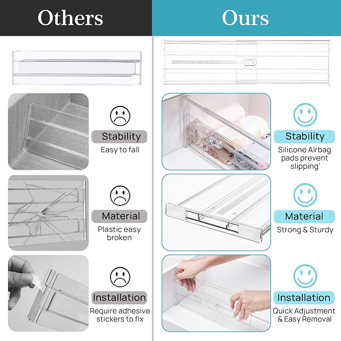 Vtopmart 4 Pack 6" Tall Upgrade Drawer Dividers - Image 8