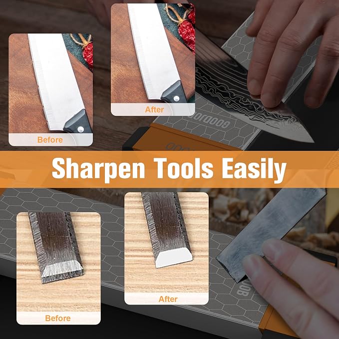 Extra Large Diamond Sharpening Stone Set 3 Side Grit 400/600/1000 Premium - Image 5