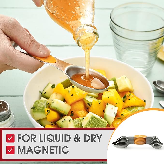 Spring Chef Stainless Steel Magnetic Measuring Spoons Set of 8 - Image 7