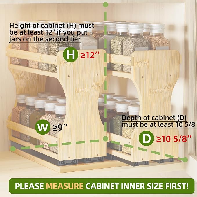 BAMEOS Pull Out Spice Rack Organizer - Image 3