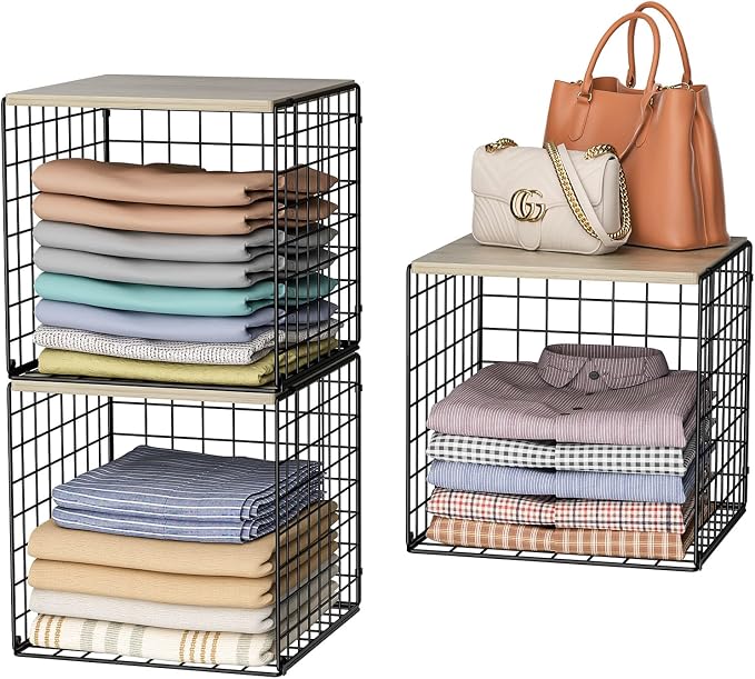 3PCS Stackable Closet Organizers and Storage, Shelves by Hencawima