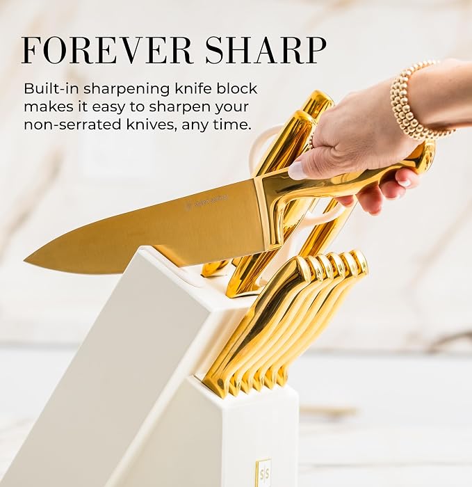 STYLED SETTINGS White and Gold Knife Set - Image 2