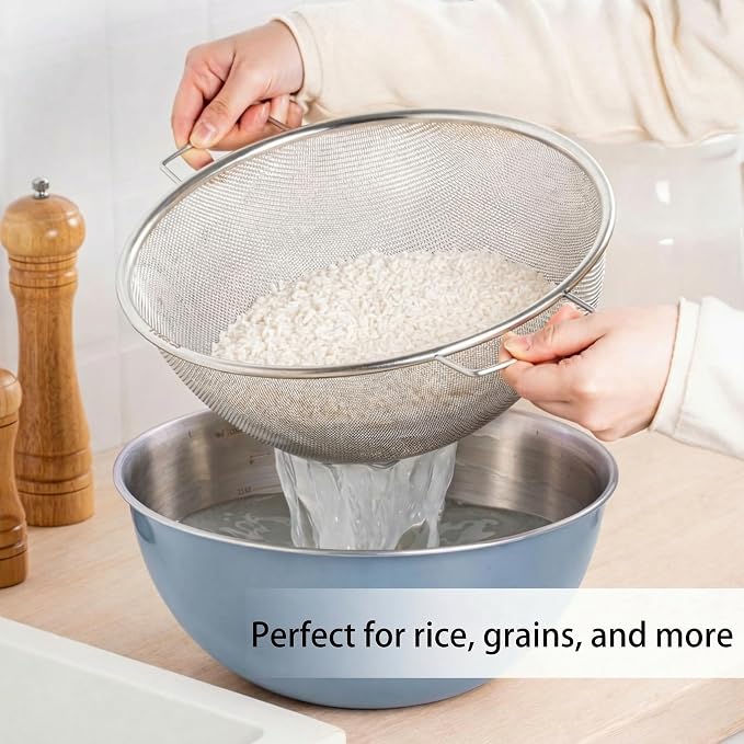 304 Stainless Steel Kitchen Colander Set, 3.5QT Colander - Image 4