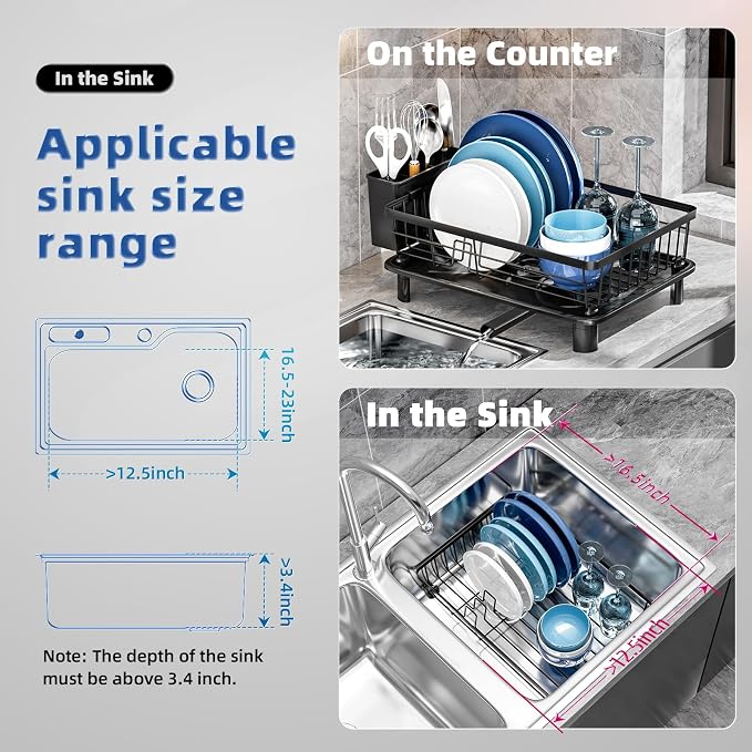 GAOKASE Dish Drying Rack, Stainless Steel-Dish Rack, Dish Racks - Image 2
